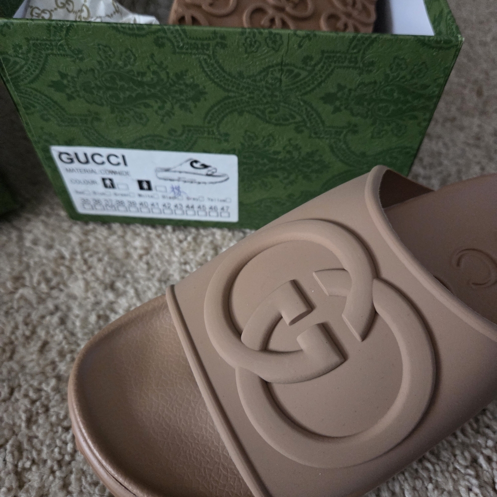 Gucci Beige Slide Sandals